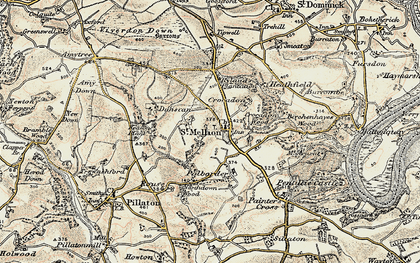 Old map of St Mellion in 1899-1900
