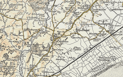 Old map of St Mellons in 1899-1900