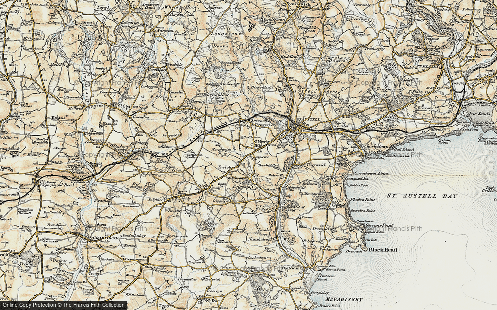 Old Map of St Mewan, 1900 in 1900