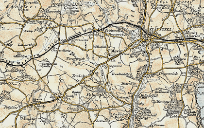 Old map of St Mewan in 1900