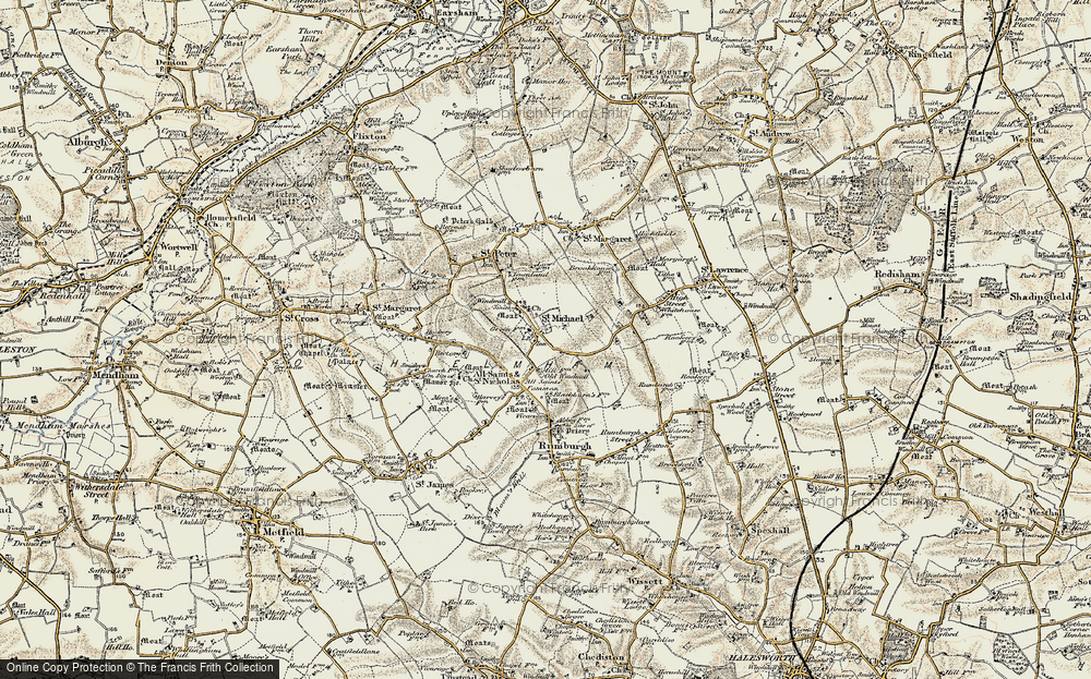 Old Map of St Michael South Elmham, 1901-1902 in 1901-1902