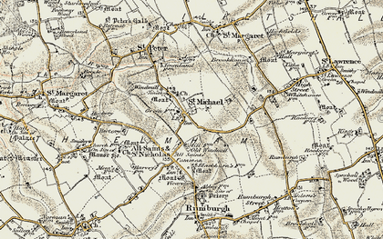 Old map of St Michael South Elmham in 1901-1902