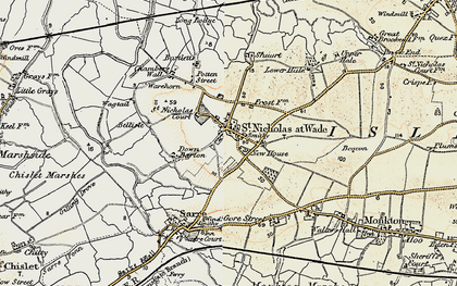 Old map of St Nicholas at Wade in 1898-1899