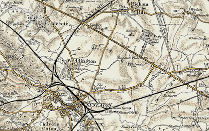 Old map of Lindley Lodge in 1901-1902