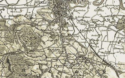 Old map of St Ninians in 1904-1907
