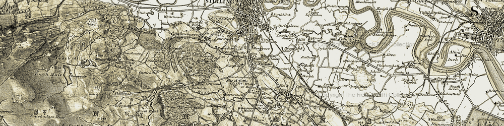 Old map of St Ninians in 1904-1907