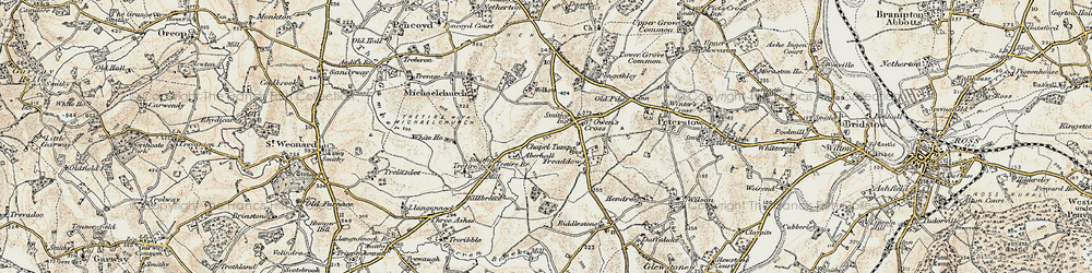 Old map of St Owen's Cross in 1899-1900