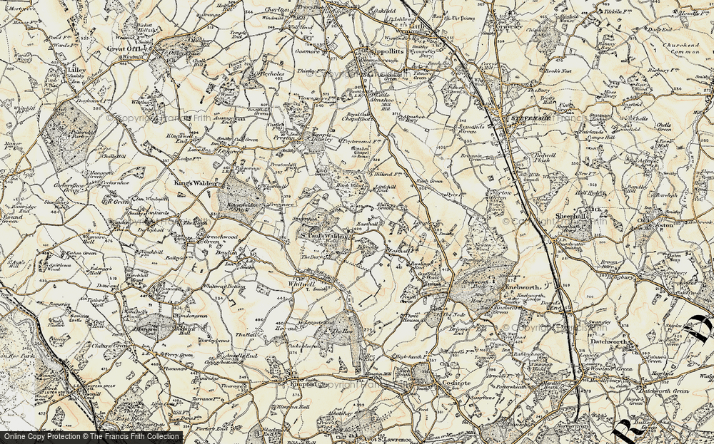 Old Map of St Paul's Walden, 1898-1899 in 1898-1899