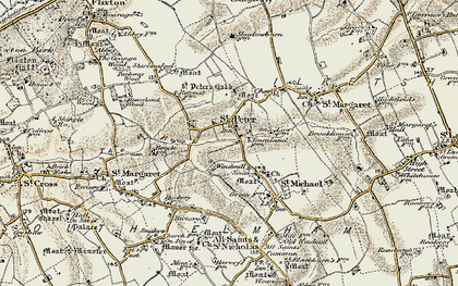 Old map of St Peter South Elmham in 1901-1902