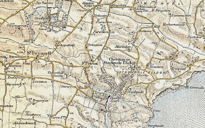 Old map of St Petrox in 1901-1912