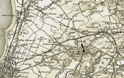 Old map of St Quivox in 1904-1906