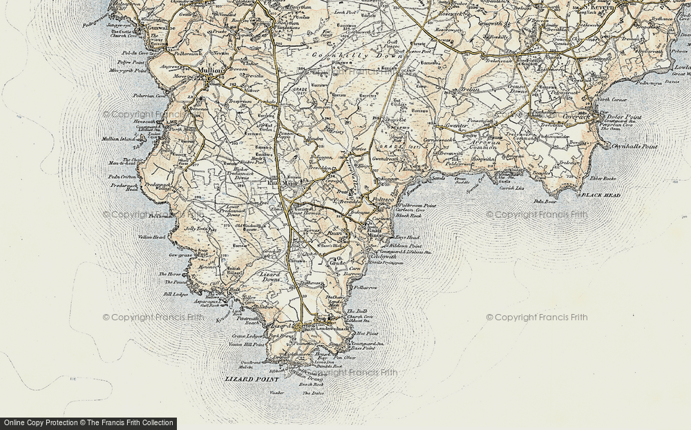 Old Map of St Ruan, 1900 in 1900