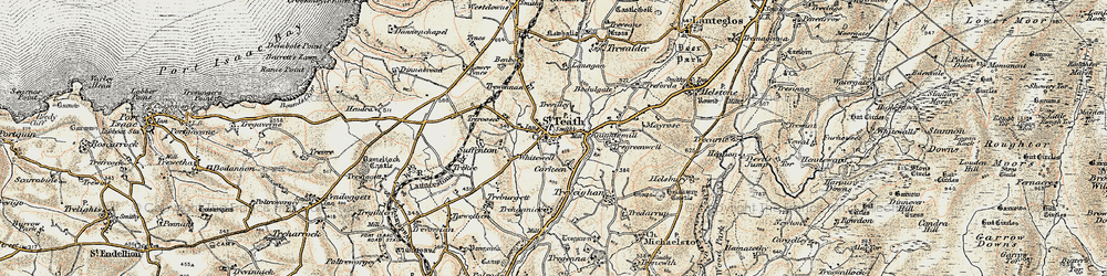 Old map of St Teath in 1900