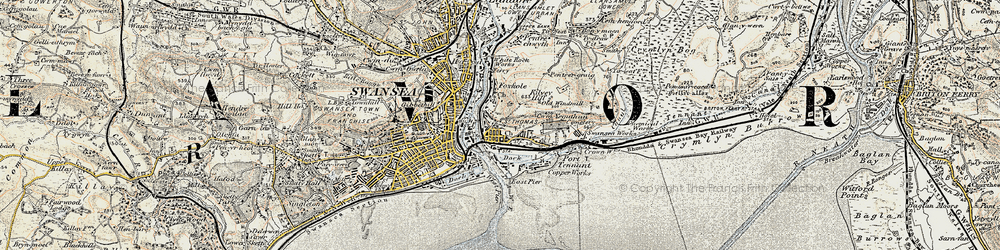 Old map of St Thomas in 1900-1901
