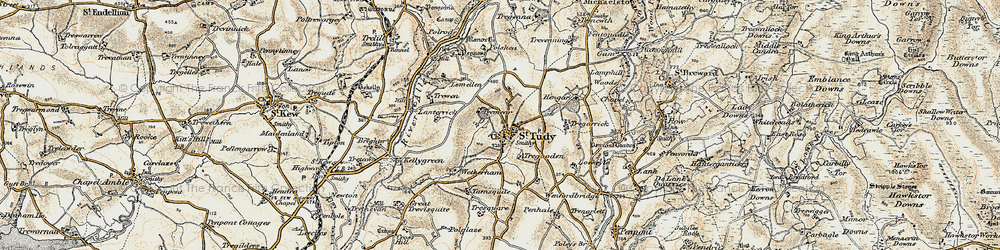 Old map of St Tudy in 1900
