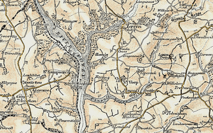 Old map of St Veep in 1900