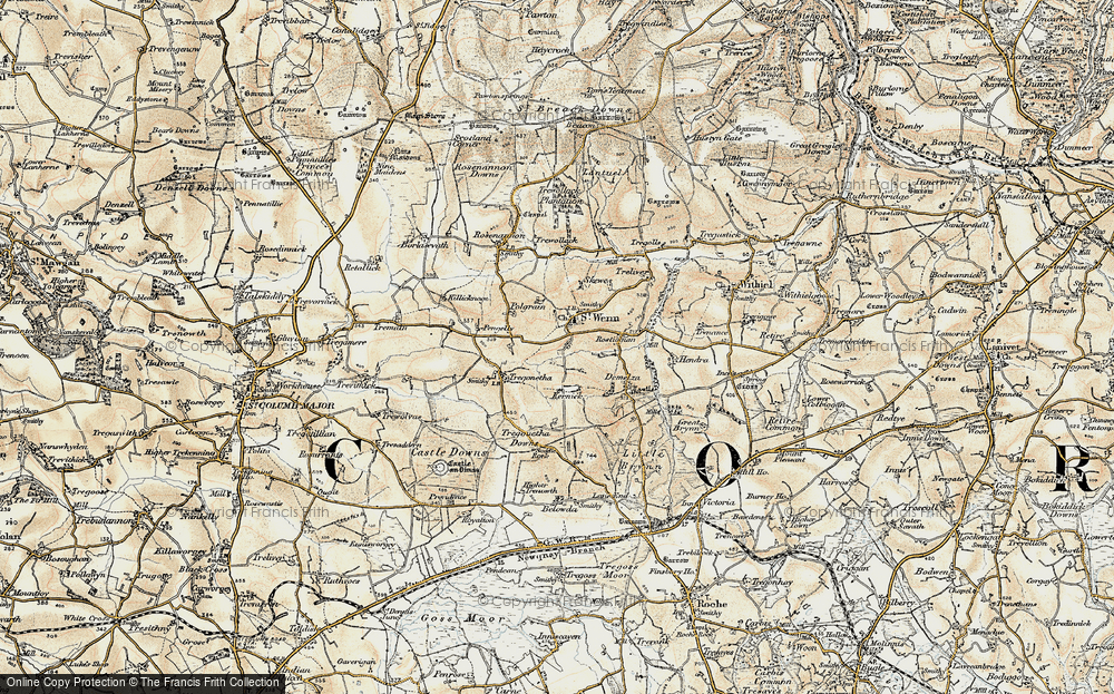 Old Map of St Wenn, 1900 in 1900