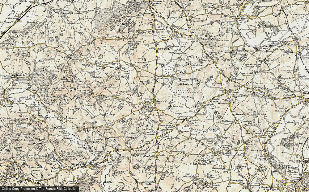 Old Map of Historic Map covering Brinstone in 1899-1900