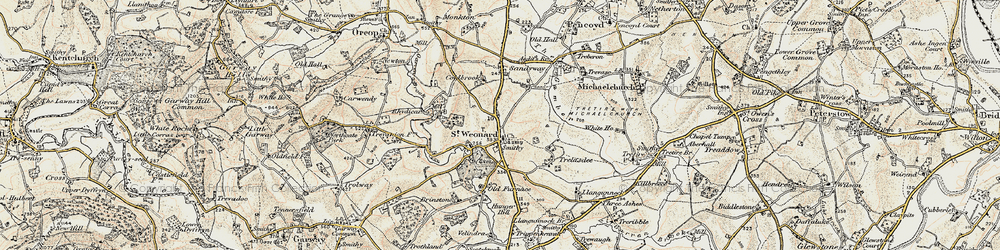 Old map of Brinstone in 1899-1900