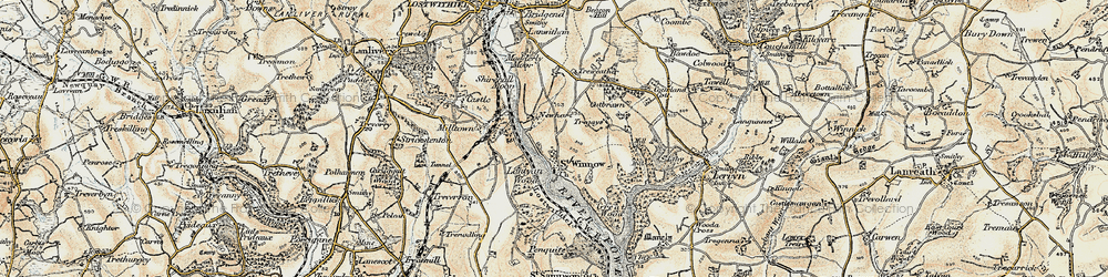 Old map of St Winnow in 1900