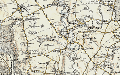 Old map of Stableford in 1902