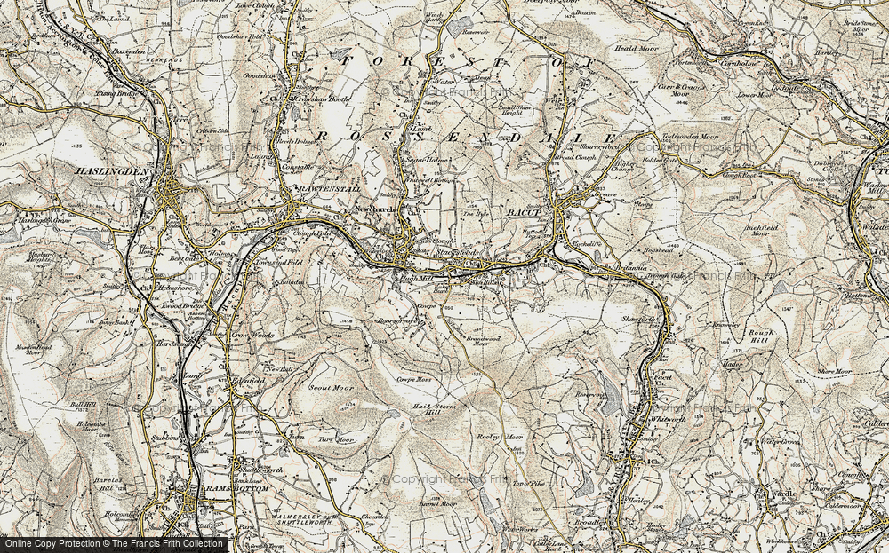 Old Map of Stacksteads, 1903 in 1903