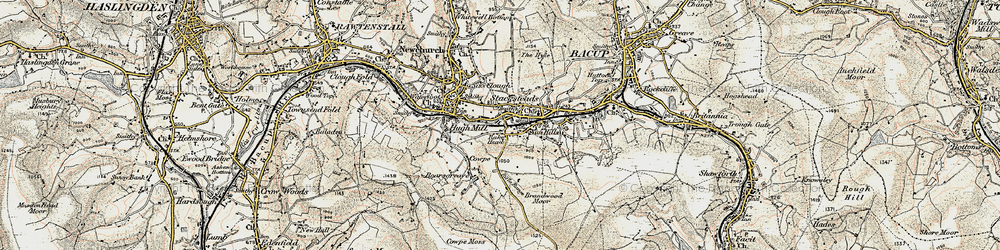 Old map of Stacksteads in 1903