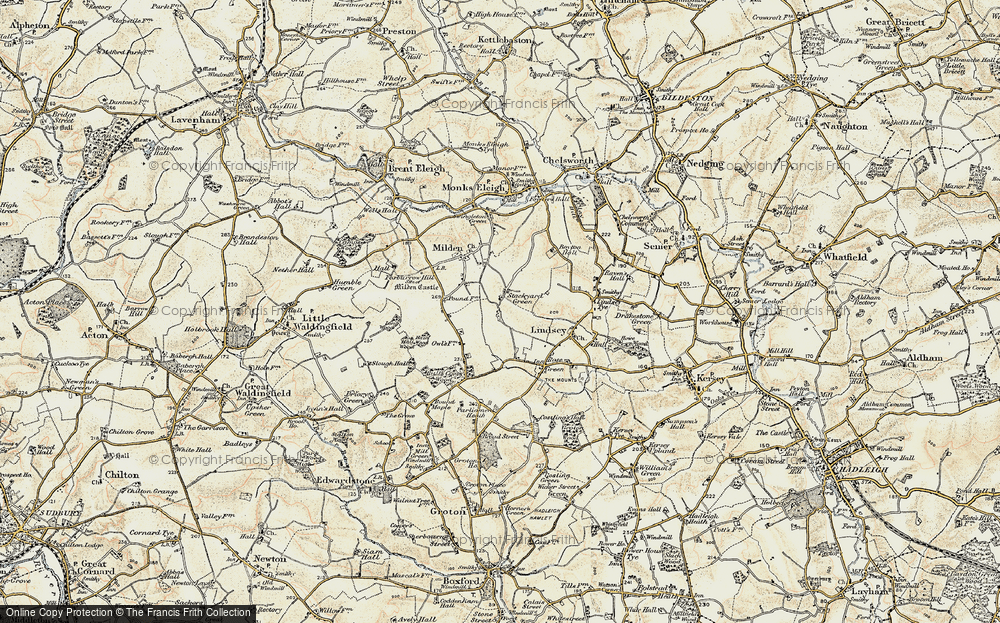 Old Map of Stackyard Green, 1898-1901 in 1898-1901
