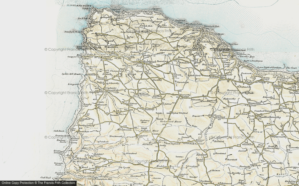 Old Map of Staddon, 1900 in 1900