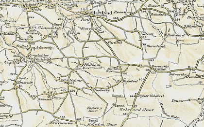 Old map of Staddon in 1900