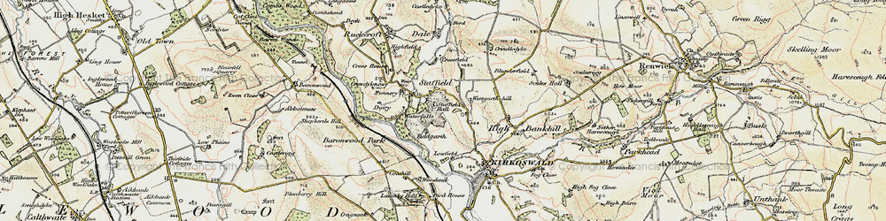 Old map of Staffield in 1901-1904