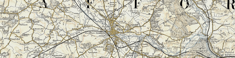 Old map of Stafford in 1902