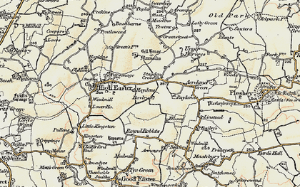 Old map of Acreland Green in 1898-1899