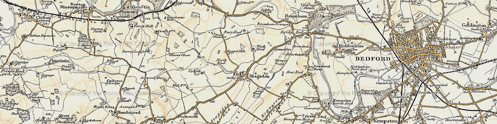 Old map of Astey Wood in 1898-1901