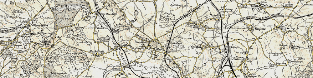 Old map of Staincross in 1903