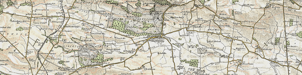 Old map of Staindrop in 1903-1904