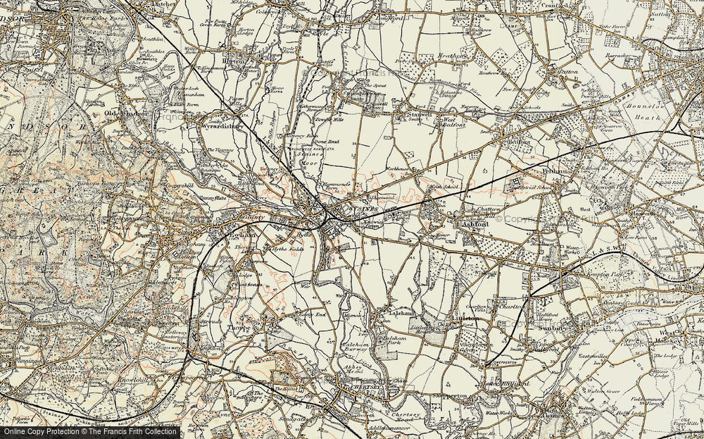 Old Map of Staines, 1897-1909 in 1897-1909
