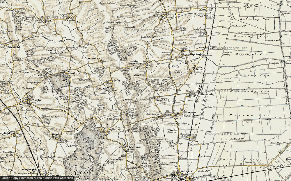 Old Map of Stainfield, 1901-1903 in 1901-1903