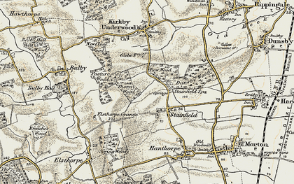 Old map of Stainfield in 1901-1903