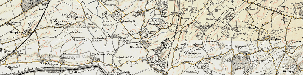 Old map of Stainfield in 1902-1903