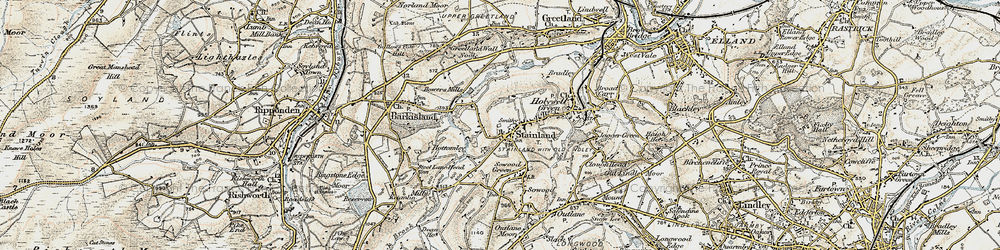Old map of Stainland in 1903