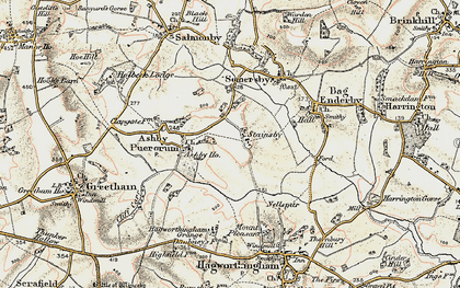 Old map of Stainsby in 1902-1903