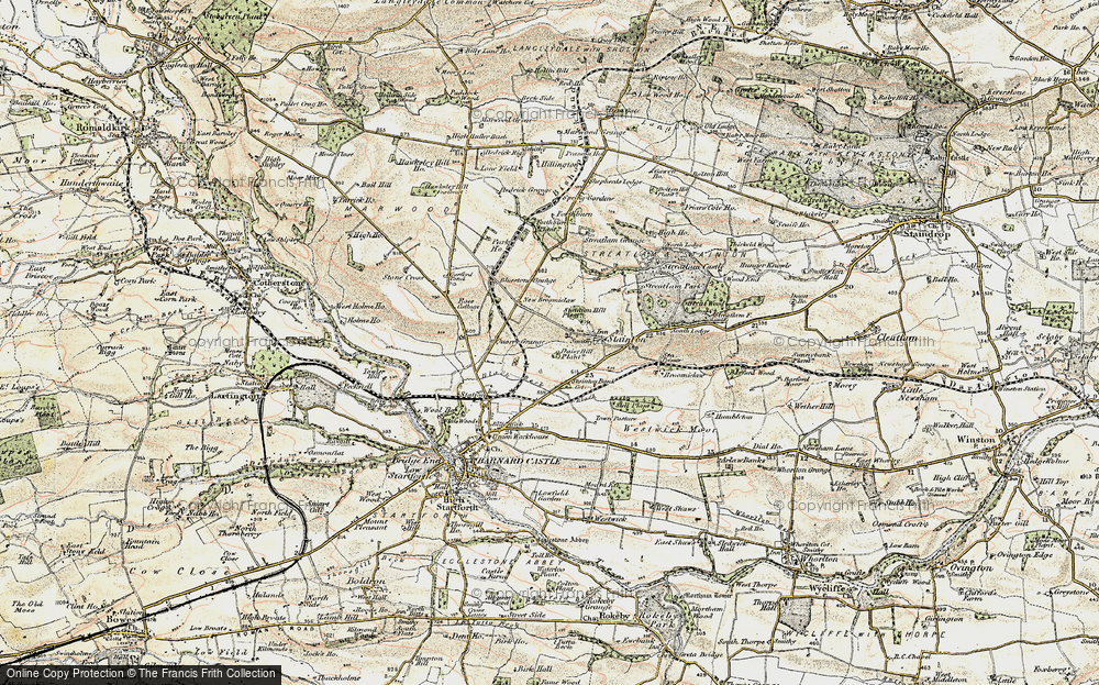 Old Map of Historic Map covering Westwick Moor in 1903-1904