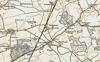 Old map of Stainton by Langworth in 1902-1903