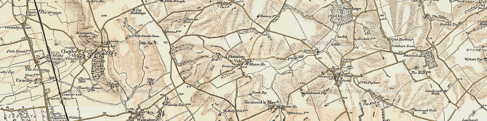 Old map of Stainton le Vale in 1903-1908