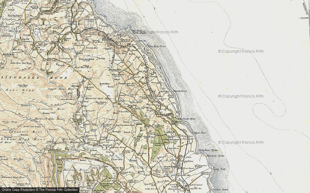 Old Map of Historic Map covering Beast Cliff in 1903-1904