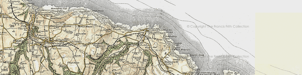 Old map of Staithes in 1903-1904