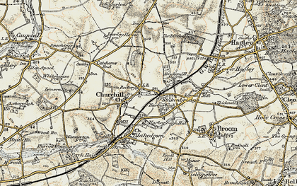 Old map of Stakenbridge in 1901-1902