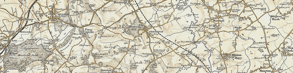 Old map of Prior's Down in 1897-1909