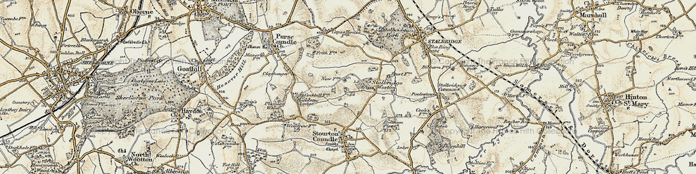 Old map of Stalbridge Weston in 1897-1909